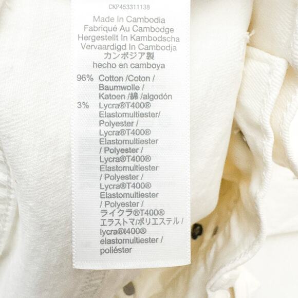 Madewell The Perfect Vintage Jean White Denim Zip Fly Raw Hem Size 25 - Picture 5 of 8